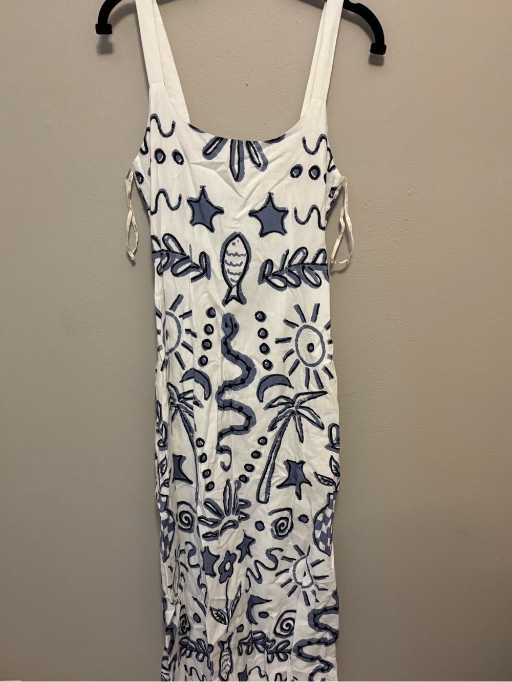 Cleobella Shelly Ankle Dress in the blue-and-white Verona print Small NWOT - Picture 7 of 12